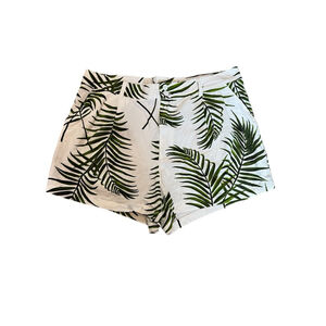 LILY MORGAN Cream Leaf Print Dressy Short L